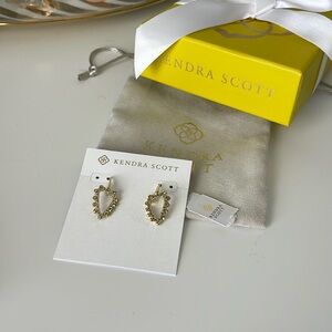 Kendra Scott Gold Beaded Ansley Heart Earrings